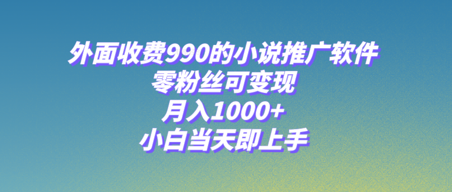 （8016期）小说推广软件，零粉丝可变现，月入1000+，小白当天即上手【附189G素材】-恒创联盟资源网