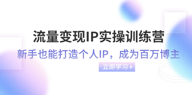 （8134期）流量变现-IP实操训练营：新手也能打造个人IP，成为百万 博主（46节课）-恒创联盟资源网