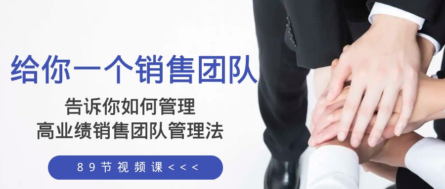 （8169期）给你 一个销售团队，告诉你如何管理，高业绩销售团队管理法（89节课）-恒创联盟资源网