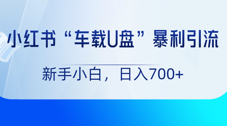 小红书“车载U盘”项目,暴利引流,新手小白轻松日入700+-恒创联盟资源网