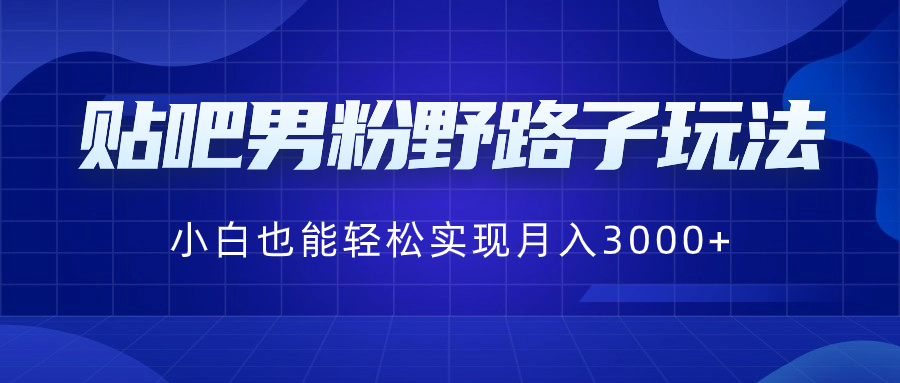 （8708期）贴吧男粉野路子玩法，小白也能轻松实现月入3000+-恒创联盟资源网