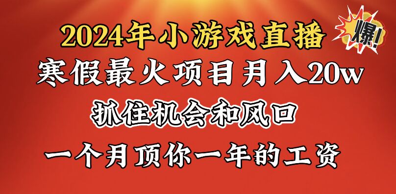 (8778期)2024年寒假爆火项目,小游戏直播月入20w+,学会了之后你将翻身-恒创联盟资源网
