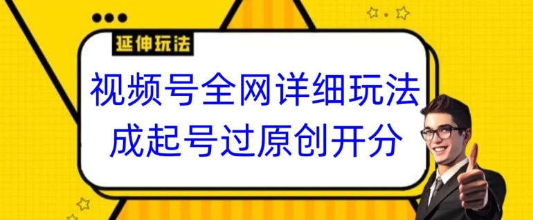 视频号全网最详细玩法,起号过原创开分成,单号日入300+【揭秘】-恒创联盟资源网