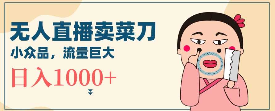 无人冷门品直播新玩法,通过卖菜刀日入1000+【揭秘】-恒创联盟资源网