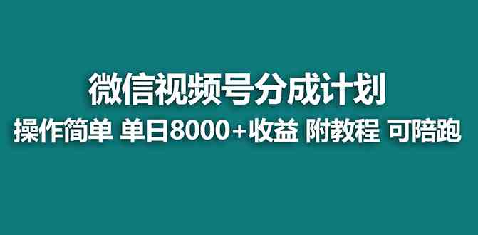(8929期)【蓝海项目】视频号分成计划最新玩法,单天收益8000+,附玩法教程,24年…-恒创联盟资源网