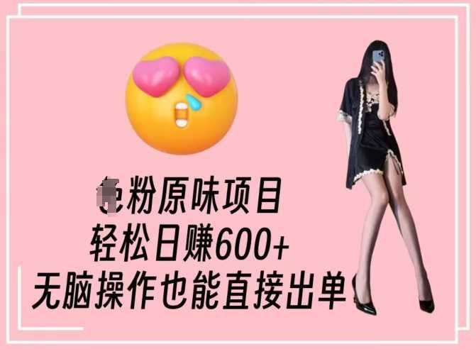 男粉原味项目，轻松日赚800+，无脑操作也能直接出单【揭秘】-恒创联盟资源网