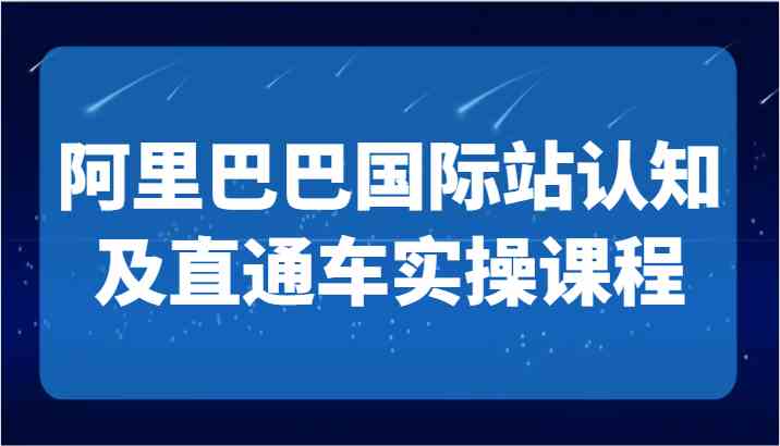 阿里巴巴国际站认知及直通车实操课-国际地产逻辑、国际站运营定位、TOP商家运营思路-恒创联盟资源网