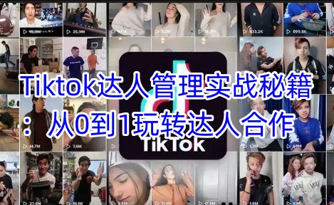 Tiktok达人管理实战秘籍：从0到1玩转达人合作-恒创联盟资源网