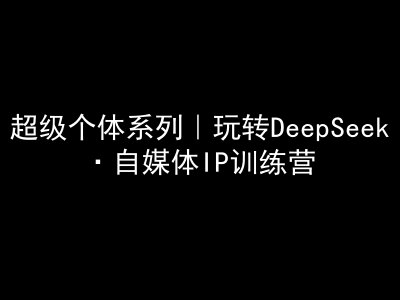 超级个体系列，玩转DeepSeek·自媒体IP训练营，deepseek教程-恒创联盟资源网