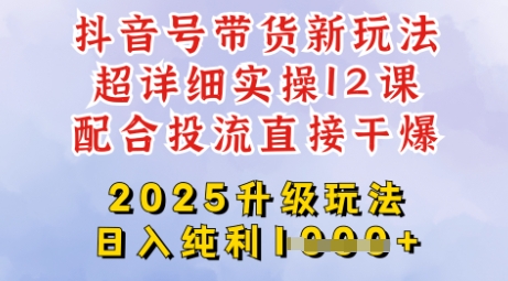 2025全新升级抖音带货玩法，一天纯利四位数，从剪辑到选品再到发布投流，超详细玩法揭秘-恒创联盟资源网