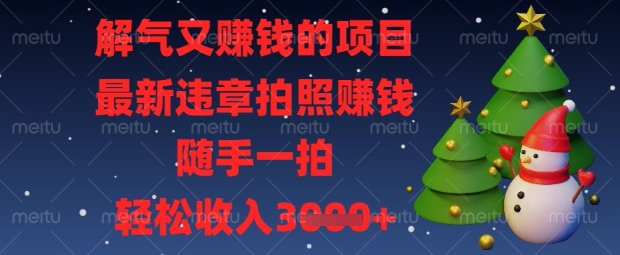 解气又挣钱的项目,最新违章拍照挣钱,随手一拍,轻松收入数张【揭秘】-恒创联盟资源网