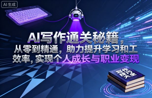 AI写作通关秘籍，从零到精通，助力提升学习和工作效率，实现个人成长与职业变现-恒创联盟资源网