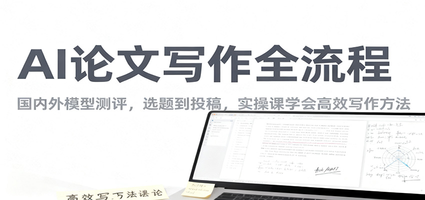 AI论文写作全流程,国内外模型测评,选题到投稿,实操课学高效写作方法-恒创联盟资源网