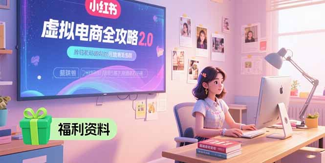 虚拟电商全攻略2.0，开店选品实操流程，账号定位、货源发布、笔记发布技巧-恒创联盟资源网