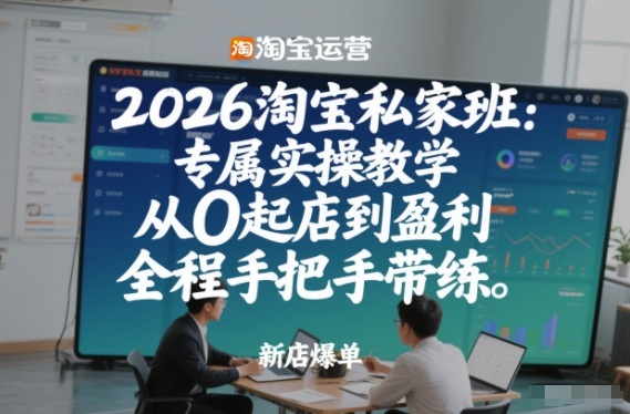 2026淘宝私家班：专属实操教学，从0起店到盈利，全程手把手带练(更新26年3月)-恒创联盟资源网