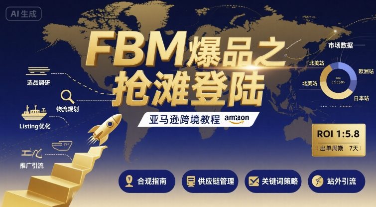 FBM爆品之抢滩登陆-亚马逊跨境教程-恒创联盟资源网