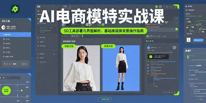 AI电商模特实战课，SD工具部署与界面解析，基础换装换背景操作指南-恒创联盟资源网