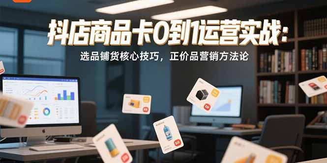 抖店商品卡0到1运营实战：选品铺货核心技巧，正价品营销方法论-恒创联盟资源网