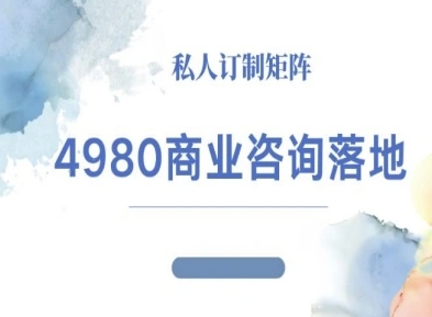 4980商业咨询师落地课程-ip运营高客单教程-恒创联盟资源网