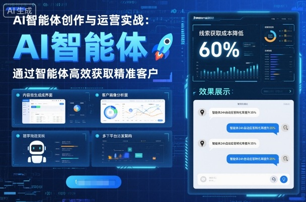 AI智能体创作与运营实战，实体门店通过智能体高效获取精准客户-恒创联盟资源网