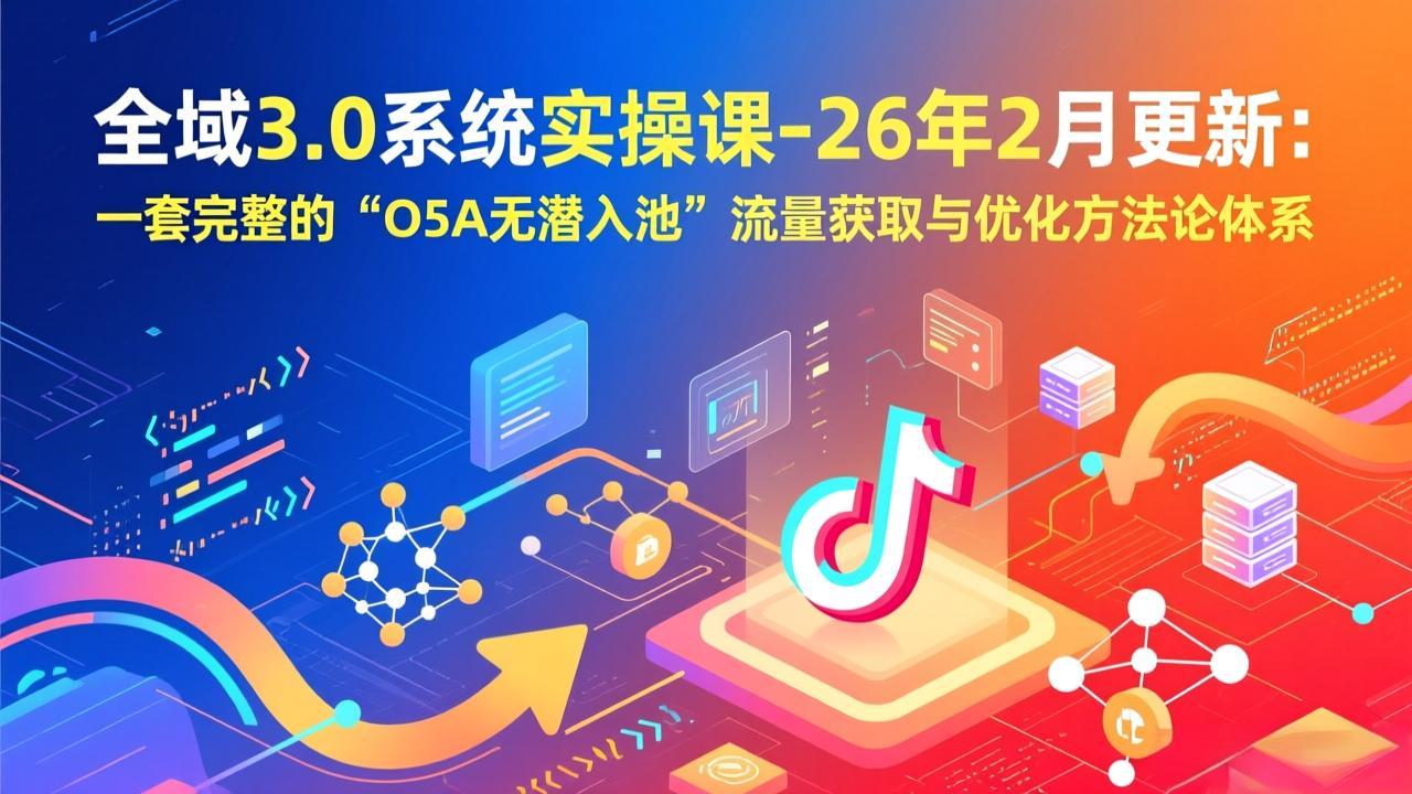 全域3.0系统实操课-26年2月更新：一套完整的“O5A无潜入池”流量获取与优化方法论体系-恒创联盟资源网