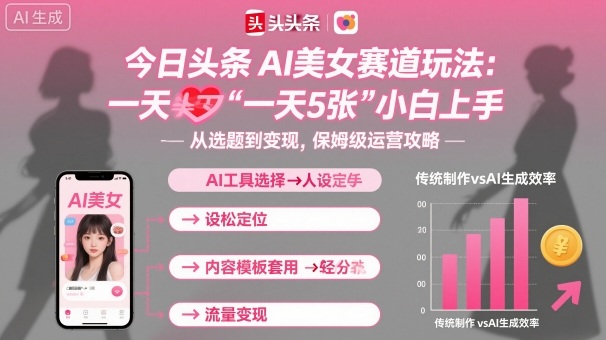 今日头条AI美女赛道玩法，一天轻松5张，小白轻松上手-恒创联盟资源网