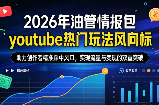 2026年油管情报包，youtube热门玩法风向标，助力创作者精准踩中风口，实现流量与变现的双重突破(更新)-恒创联盟资源网