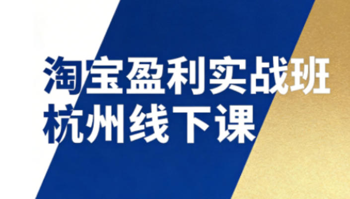 淘宝盈利实战班杭州线下课12月26-28日(音频+字幕)，帮你掌握SOP流程+12门核心技术-恒创联盟资源网