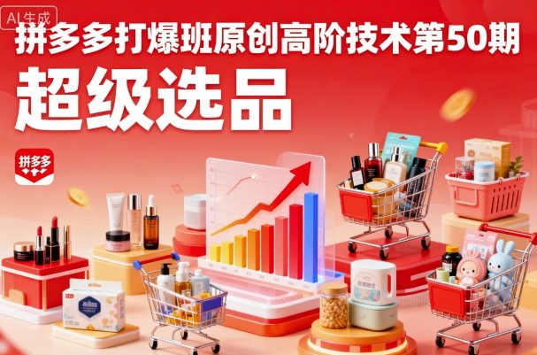 拼多多打爆班原创高阶技术第50期,超级选品-恒创联盟资源网