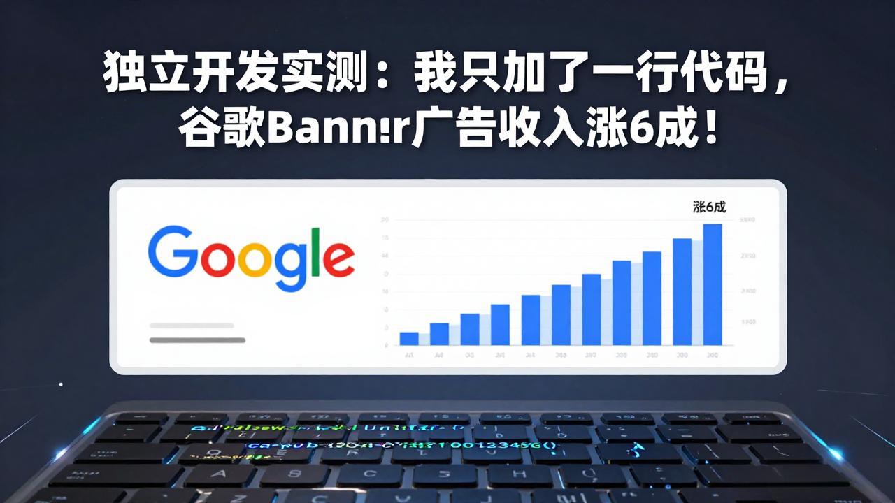 付费文章：独立开发实测：我只加了一行代码，谷歌Banner广告收入涨6成！-恒创联盟资源网