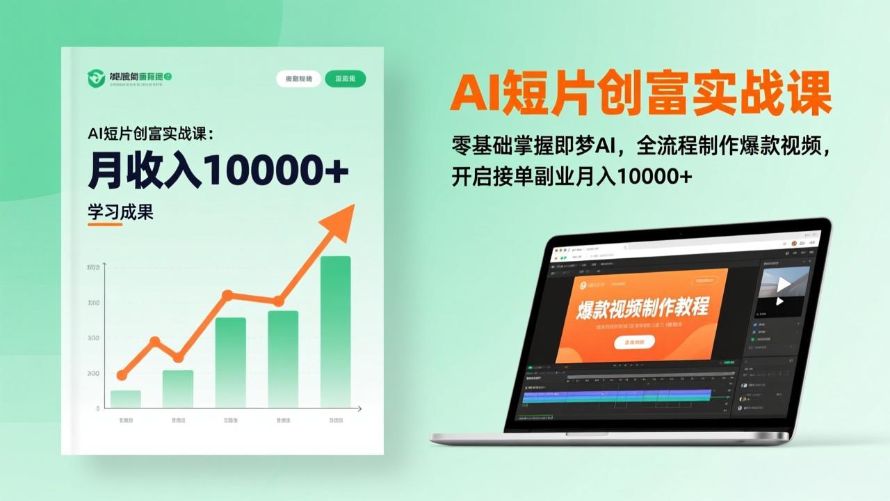 AI短片创富实战课：零基础掌握即梦AI，全流程制作爆款视频，开启接单副业月入10000+(更新-恒创联盟资源网