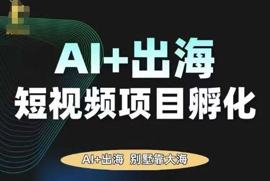 AI·TikTok AI+出海短视频项目孵化，陪你从0-1借助AI实现出海变现-恒创联盟资源网