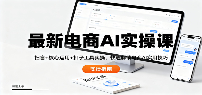 最新电商AI实操课:扫盲+核心运用+扣子工具实操,快速解锁电商AI实用技巧-恒创联盟资源网