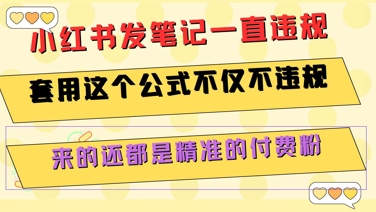 小红书发笔记一直违规，套用这个公式不仅不违规，来的还都是精准的付费粉-恒创联盟资源网