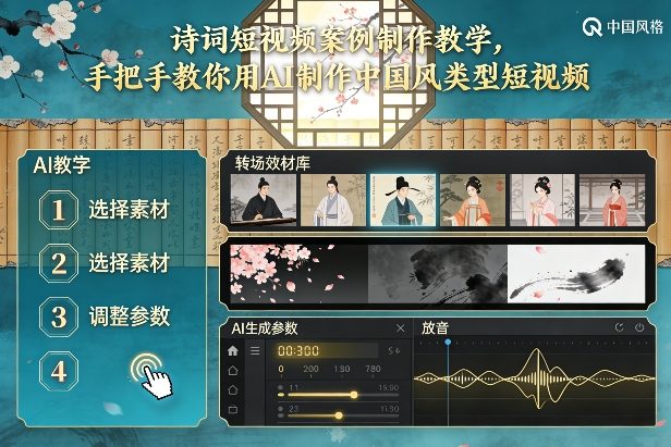 古诗词短视频案例制作教学，手把手教你用AI制作中国风类型短视频-恒创联盟资源网