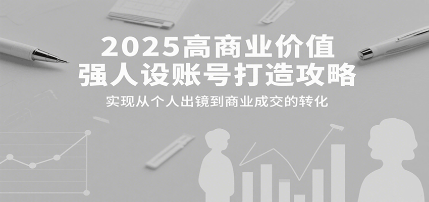 2025高商业价值强人设账号打造攻略，实现从个人出镜到商业成交的转化-恒创联盟资源网