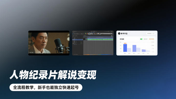 人物纪录片解说变现，全流程教学，新手也能独立快速起号-恒创联盟资源网