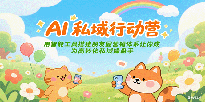 AI私域行动营：用智能工具搭建朋友圈营销体系让你成为高转化私域操盘手-恒创联盟资源网