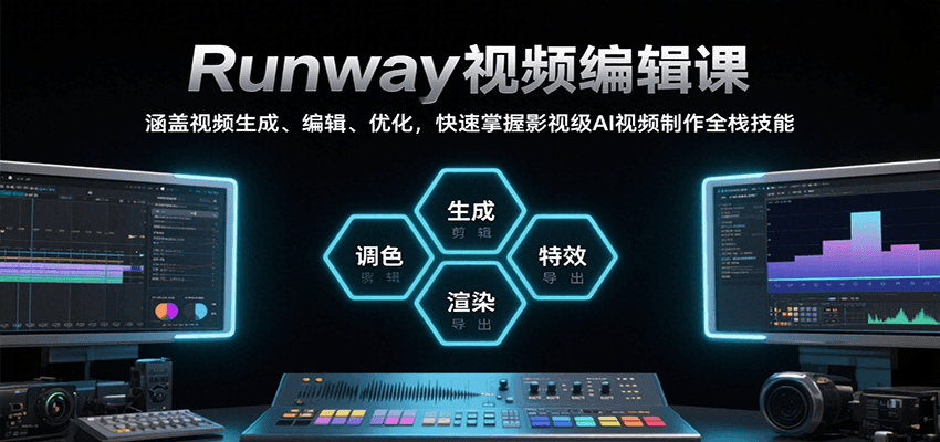 Runway视频编辑课，涵盖视频生成、编辑、优化，快速掌握影视级AI视频制作全栈技能-恒创联盟资源网