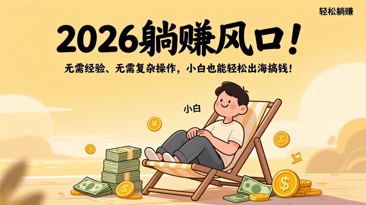 2026躺赚风口！无需经验、无需复杂操作，小白也能轻松出海搞钱！-恒创联盟资源网