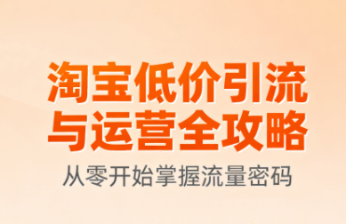 淘宝低价引流与运营全攻略(更新9月)-恒创联盟资源网