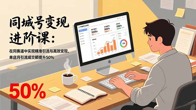 同城号变现进阶课:在同城赛道中实现精准引流与高效变现,单店月引流成交额提升50%-恒创联盟资源网