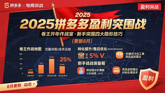 2025拼多多盈利突围战：卷王开年作战室，新手突围四大隐形技巧(更新8月-恒创联盟资源网