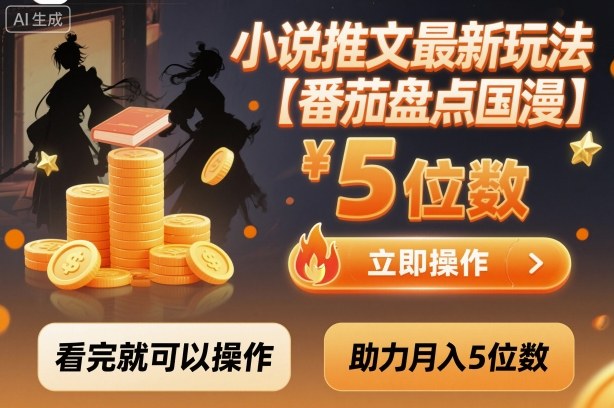 小说推文最新玩法，助力月入5位数【番茄盘点国漫】玩法，看完就可以操作-恒创联盟资源网