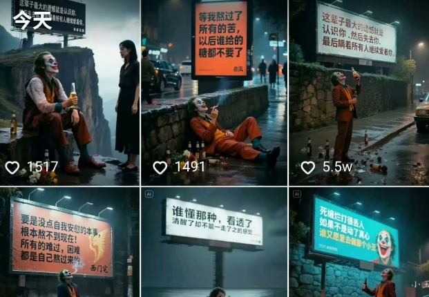 一条视频竟然15W赞！用AI制作小丑自嘲扎心文案视频，当下非常火爆的短视频流量神器