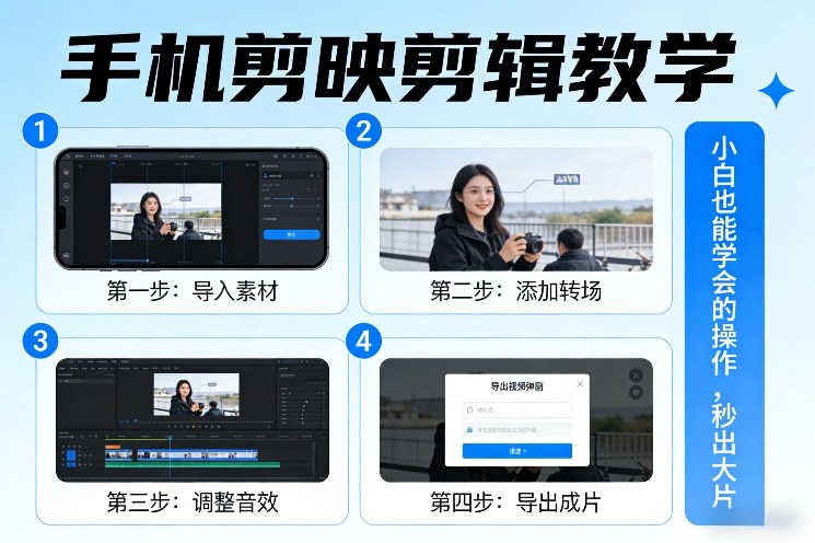 手机剪映剪辑教学，小白也能学会的操作，秒出大片-恒创联盟资源网