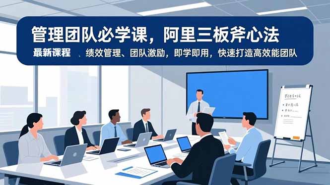 管理团队必学课,阿里三板斧心法、绩效管理、团队激励,即学即用,快速打造高效能团队-恒创联盟资源网