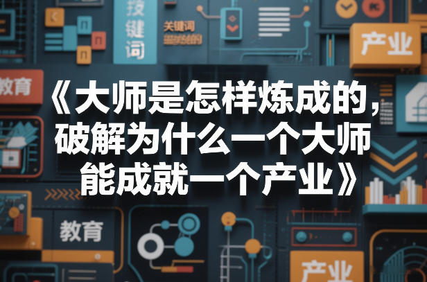 大师是怎样炼成的，破解为什么一个大师，能成就一个产业【电子书】-恒创联盟资源网