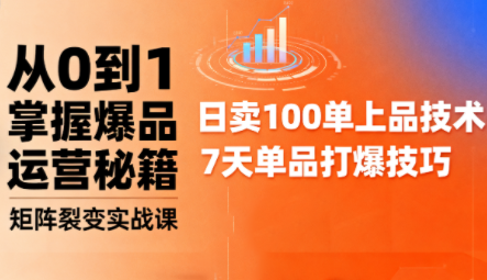 抖音小店爆品打造与矩阵裂变实战课-恒创联盟资源网