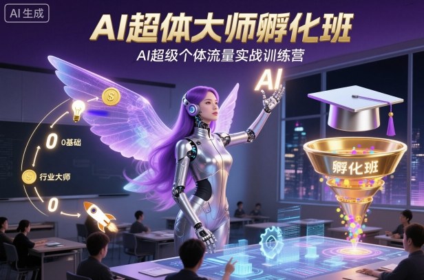 AI超体大师孵化班,AI超级个体流量实战训练营-恒创联盟资源网